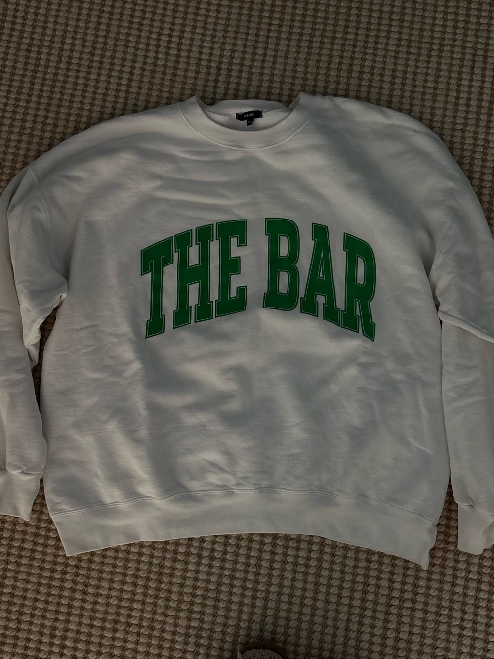 The Bar White & Green Crewneck Sweatshirt